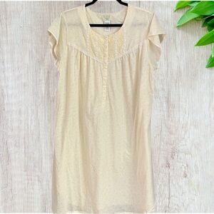 Aria Cream Short Sleeve Nightgown - Large - New Condition